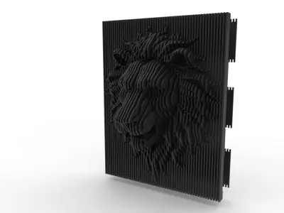 parametric lion head 3D print model