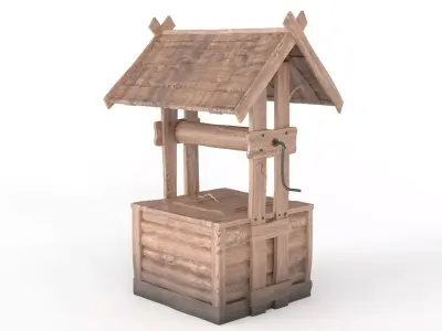 Old Wooden Well Low-poly 3D model