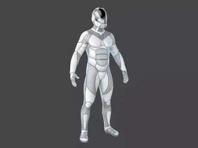 Sci-FI Futuristic Astronaut Space Suit Low-poly 3D model