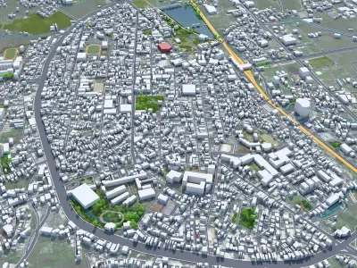 Yilan Full County Taiwan 50km AI Low-poly 3D model