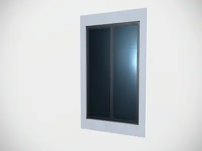 Glass Window Frame Low-poly 3D model