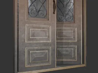 Old wooden door with 2 wings Texture