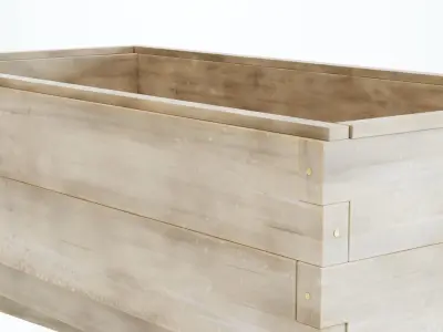 Wooden planter Low-poly 3D model