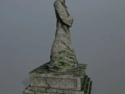 statue 2 stone Low-poly 3D model