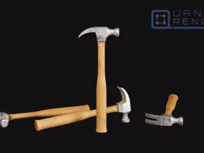 Hammer 001 Low-poly 3D model