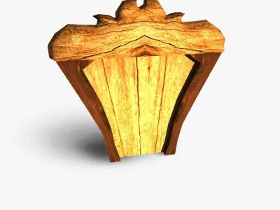 Door wooden Low-poly 3D model