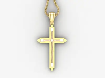 High Cross Pendant Light Gold 18K 4CP072 3D print model