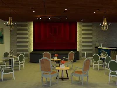 MEDITERRANEAN THEMED RESTAURANT Low-poly 3D model