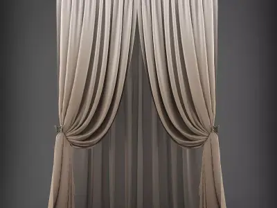 Curtain Low-poly 3D model 122