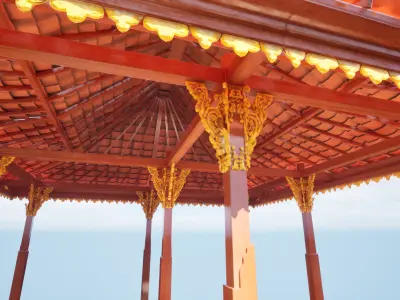 Bale Dangin or Daja Traditional Balinese Pavilion Prop 3D model