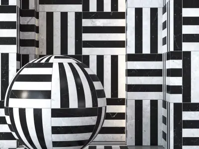 Black and White Tile Flooring 4K - Seamless Texture