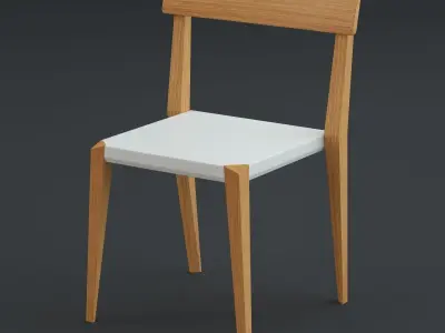 Roda Teka Dining Table and Chair 3D model