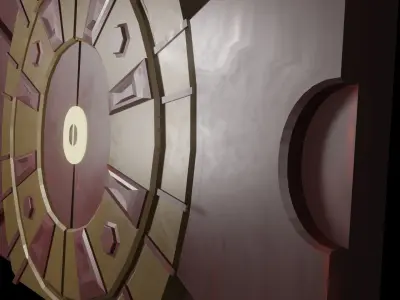 Door sci fi Stylized Low-poly 3D model