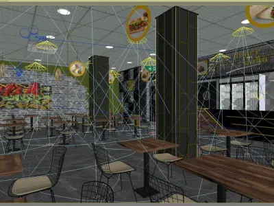 Turkish Doner Restaurant  Low-poly 3D model