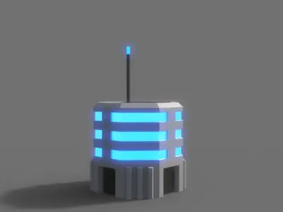 PBR Sci-Fi Building A13 Low-poly 3D model