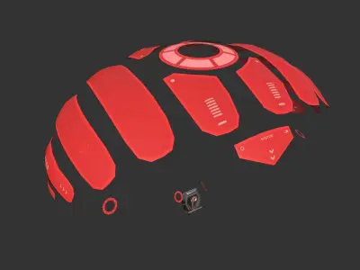 Scifi Parachute A04 Projection  - Character Accessories Design Low-poly 3D model