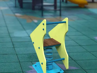 Spring Rider Low-poly 3D model