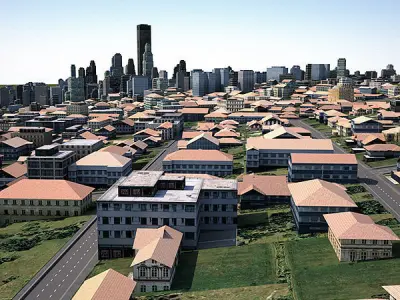 LowPoly City Textured Low-poly 3D model