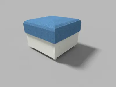 low poly taburet box Low-poly 3D model