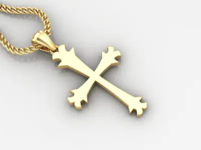 Light Gold 18K Cross Pendant 1CP025 3D print model purchase