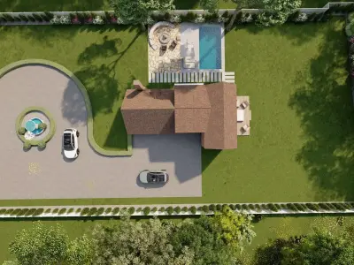 3D Exterior Scene 3D model design garden and landscape 3D model 17