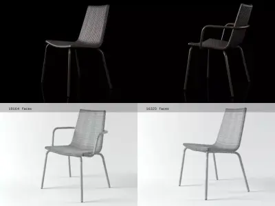 Voile chairandarmchair 3D model