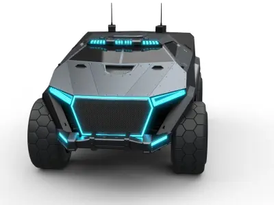 sci-fi military jltv 3D model