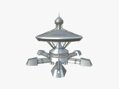 SciFi Facility C08 Metallic - Sci Fi Exterior Design Low-poly 3D model