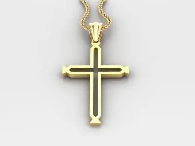 High Cross Pendant Light Gold 18K 4CP045 3D print model