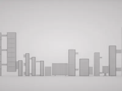 14 Japanese Neon Signs Low-poly 3D model