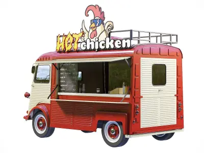 Citroen Type H food truck 3D model