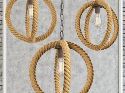 Circule rope chandelier 3D model
