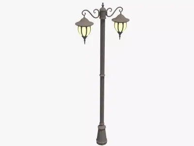 Street Lamp Low-poly 3D model 38