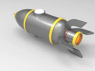 Rocket Low-poly 3D model