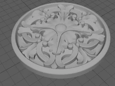rosette ornately carved medallion 3D model