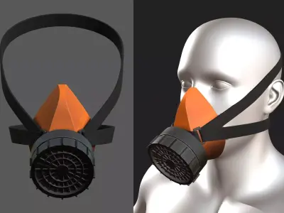 Gas mask plastic protection combat soldier scifi  Low-poly 3D model