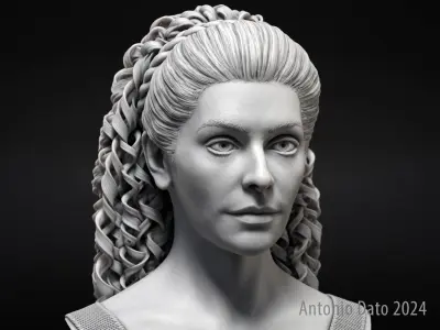 Marina Sirtis as Deanna Troi Bust Printable 3D Model 3D print model