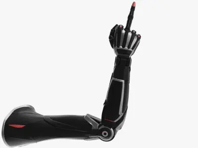 Cyborg arm shows middle finger  3D model