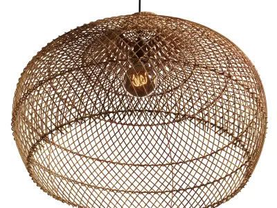 Latigo Rattan Pendant Light - Full Set - 6 Sizes 3 Heights 2 Mat 3D model