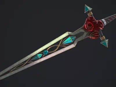 Fantasy Sword 21 3D Model Low-poly 3D model