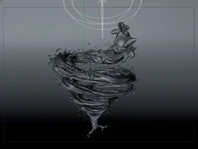 Chicken Vortex Liquid Sculpture 3D model 3D model
