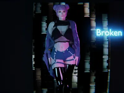 Modular Sci Fi Cyberpunkish-Game Ready Female Characters  Low-poly 3D model