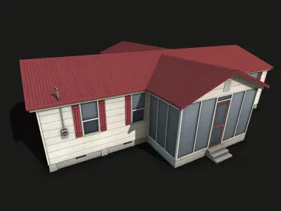 Suburban Family House Low-poly 3D model