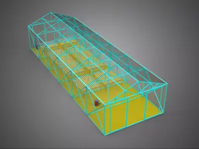 HYDROPONIC AEROPONIC GREENHOUSE HOTHOUSE GLASSHOUSE FARM GARDEN 3D model
