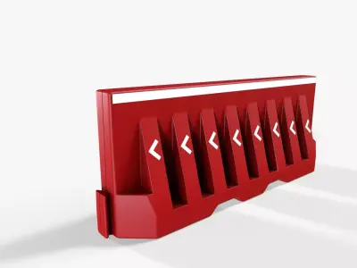 Plastic Road Barrier Low-poly 3D model