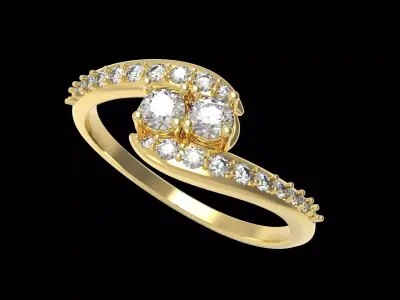 light weight 3mm gems ring 3D print model