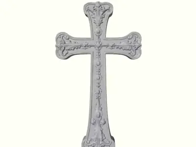 Ornate Wall Cross - Relief Front Smooth Back Free 3D print model