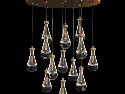RAIN-ROUND-CHANDELIER-36 edison pendant light 3D model