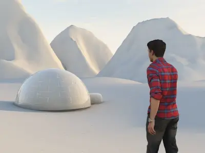 snow mountains  landscape Free low-poly 3D model