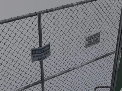 Construction Site Fence Low-poly 3D model